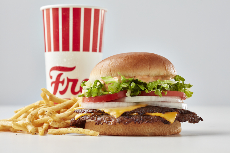 Freddy’s California Style Combo steakburger with fries and drink