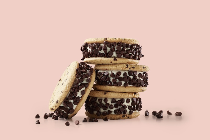 Freddy’s stacked chocolate chip frozen custard cookie sandwiches