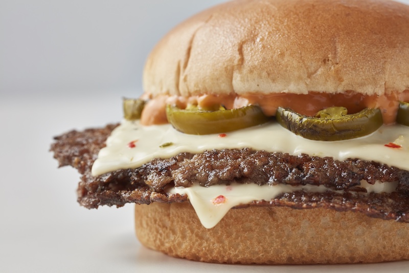 Freddy’s jalapeno pepper jack steakburger with melted cheese, jalapenos and sauce