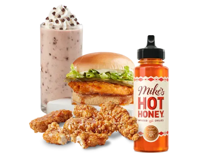 Mikes Hot Honey Chicken Sandwich and Chicken Tenders ft Molten Hot Chocolate Shake