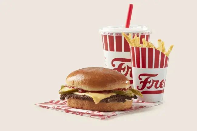 Freddy’s kids steakburger combo with fries and drink
