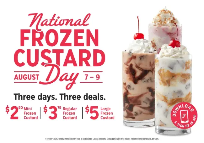 National Frozen Custard Day August 7-9
