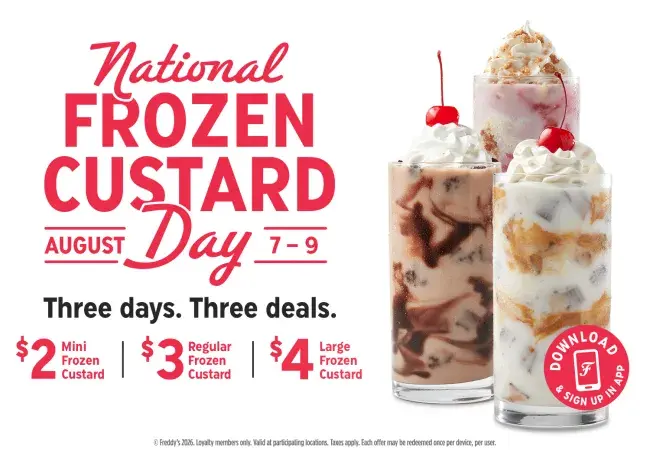 National Frozen Custard Day August 7-9