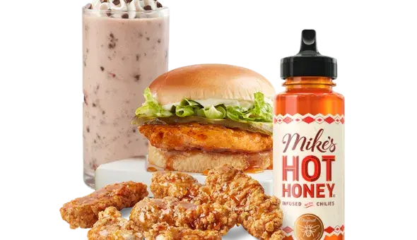 Mikes Hot Honey Chicken Sandwich and Chicken Tenders ft Molten Hot Chocolate Shake