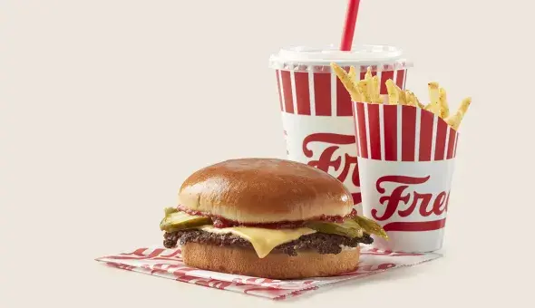 Freddy’s kids steakburger combo with fries and drink