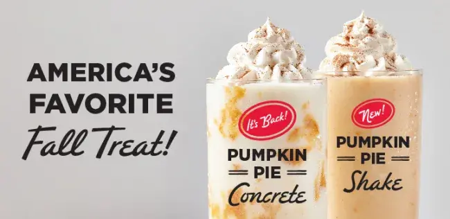 Pumpkin Pie Shake & Pumpkin Pie Concrete
