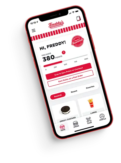 Mobile device with a user's Red Robin rewards dashboard shown